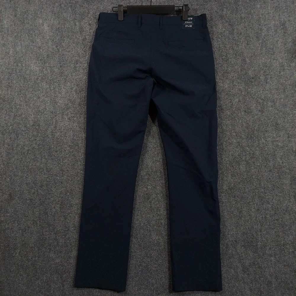 J.Crew Tech Pant Men 31x32 Navy Blue Straight Fit Flex Stretch Chino 11948